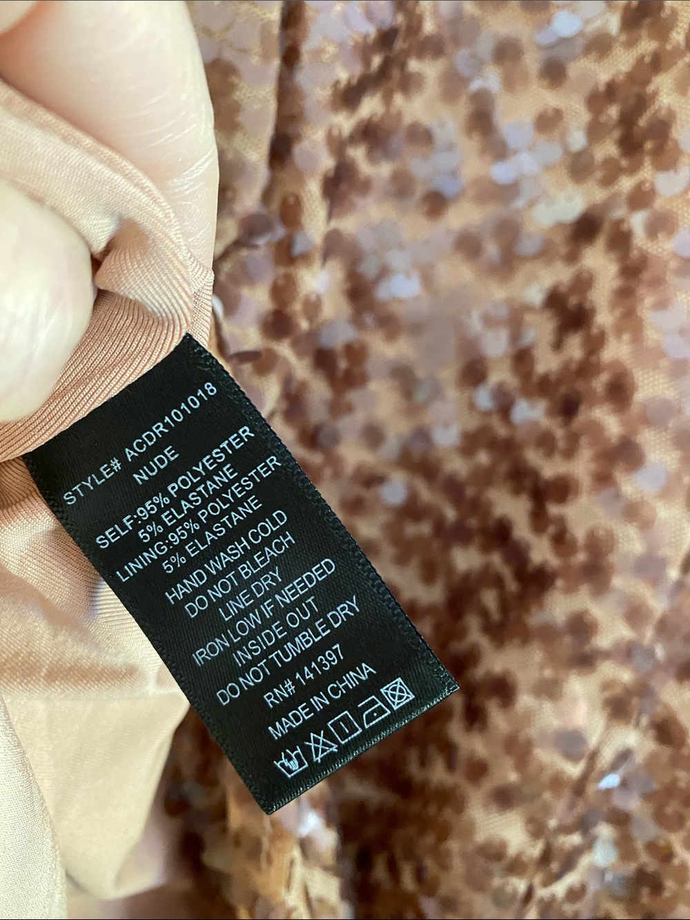 $118 msrp Astr Rose Gold Sequin Cowl Mini Dress xs - Picture 8 of 8